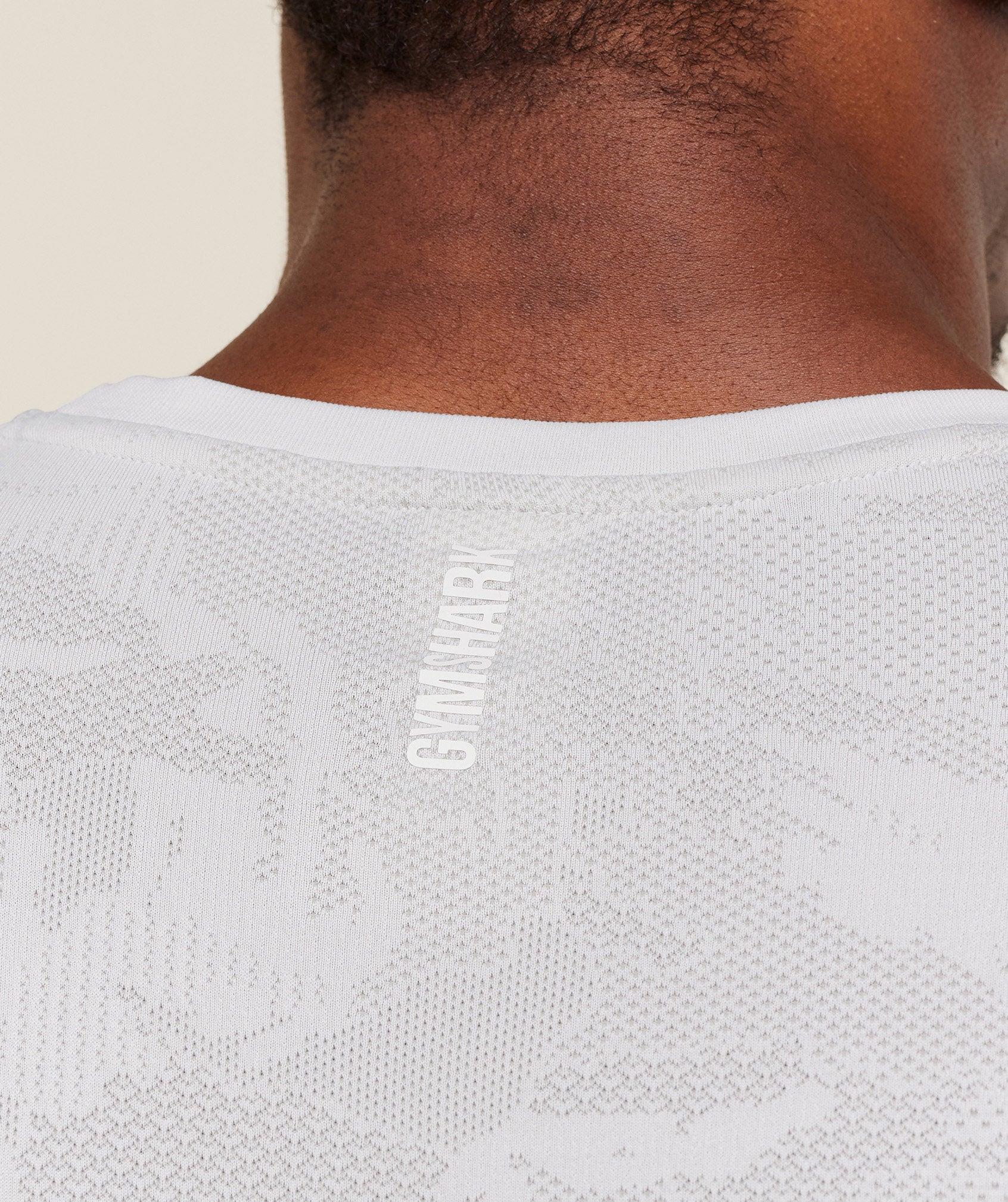 Gymshark Geo Seamless Tank - White/Light Grey Male Product Image