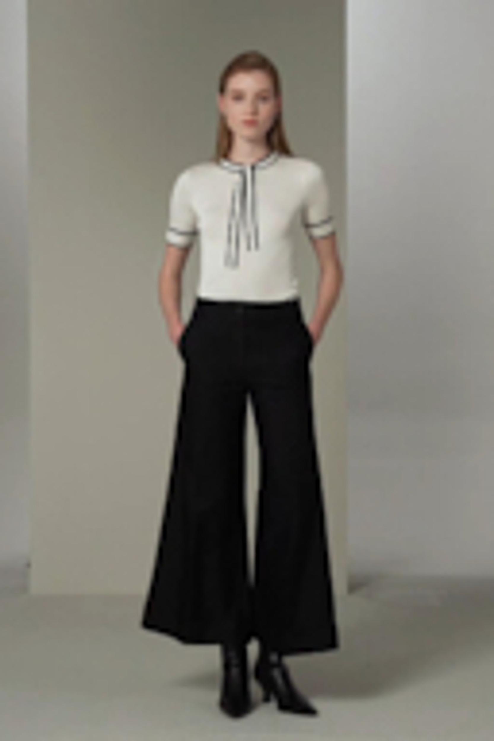 LILYSILK Womens Silk T Shirt - White with Black Stripes 100% Silk - Elegant Black Trim T Shirt M Product Image