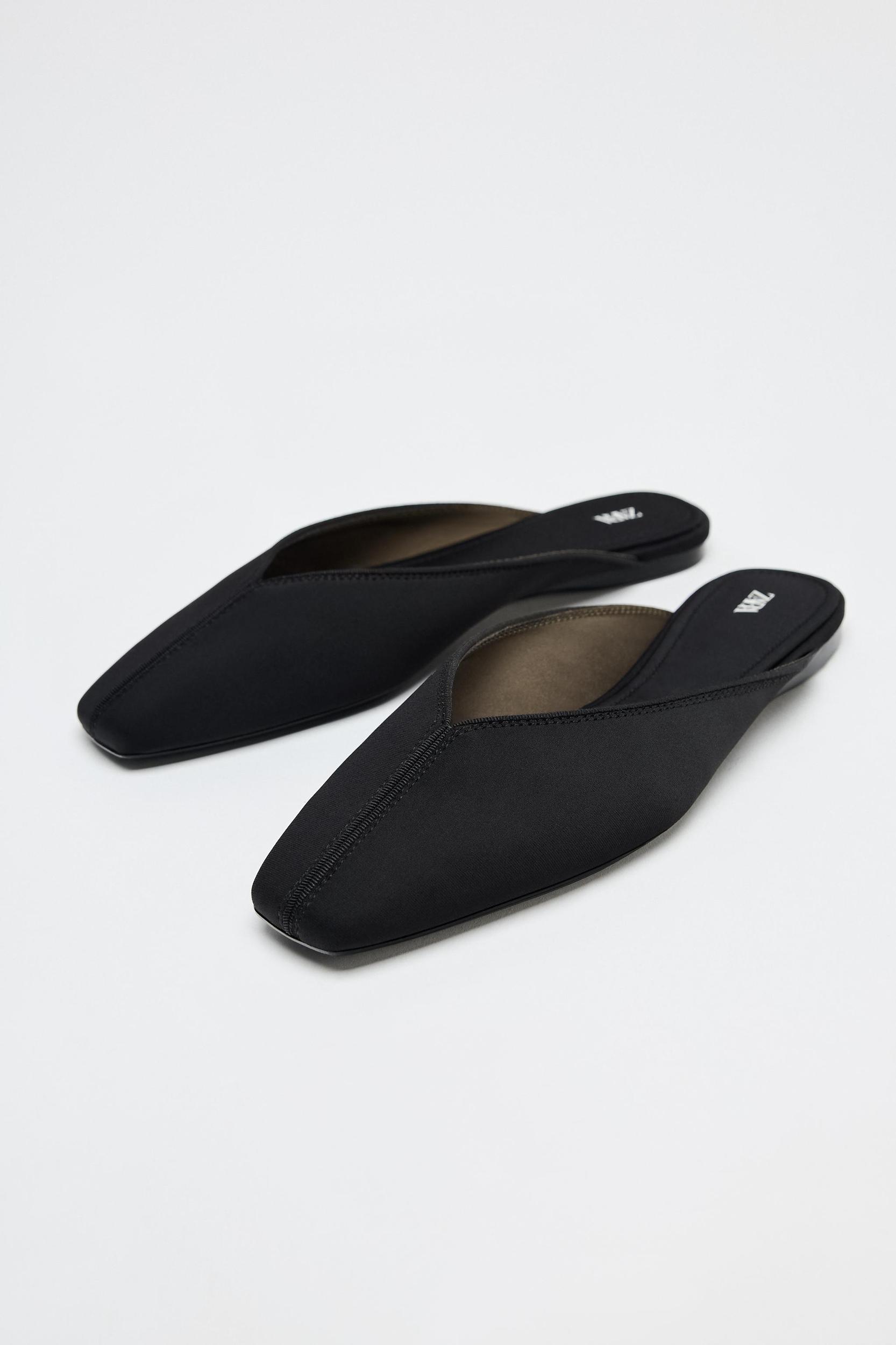 WOVEN TOPSTITCHED MULE Product Image