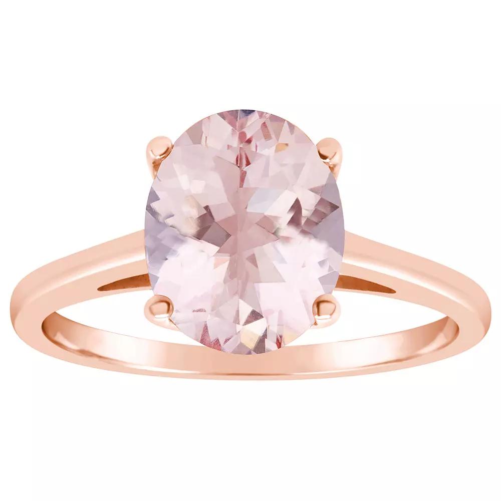 Alyson Layne 14k Gold Oval Morganite Solitaire Ring, Women's, Size: 5, 14k Rose Gold Product Image