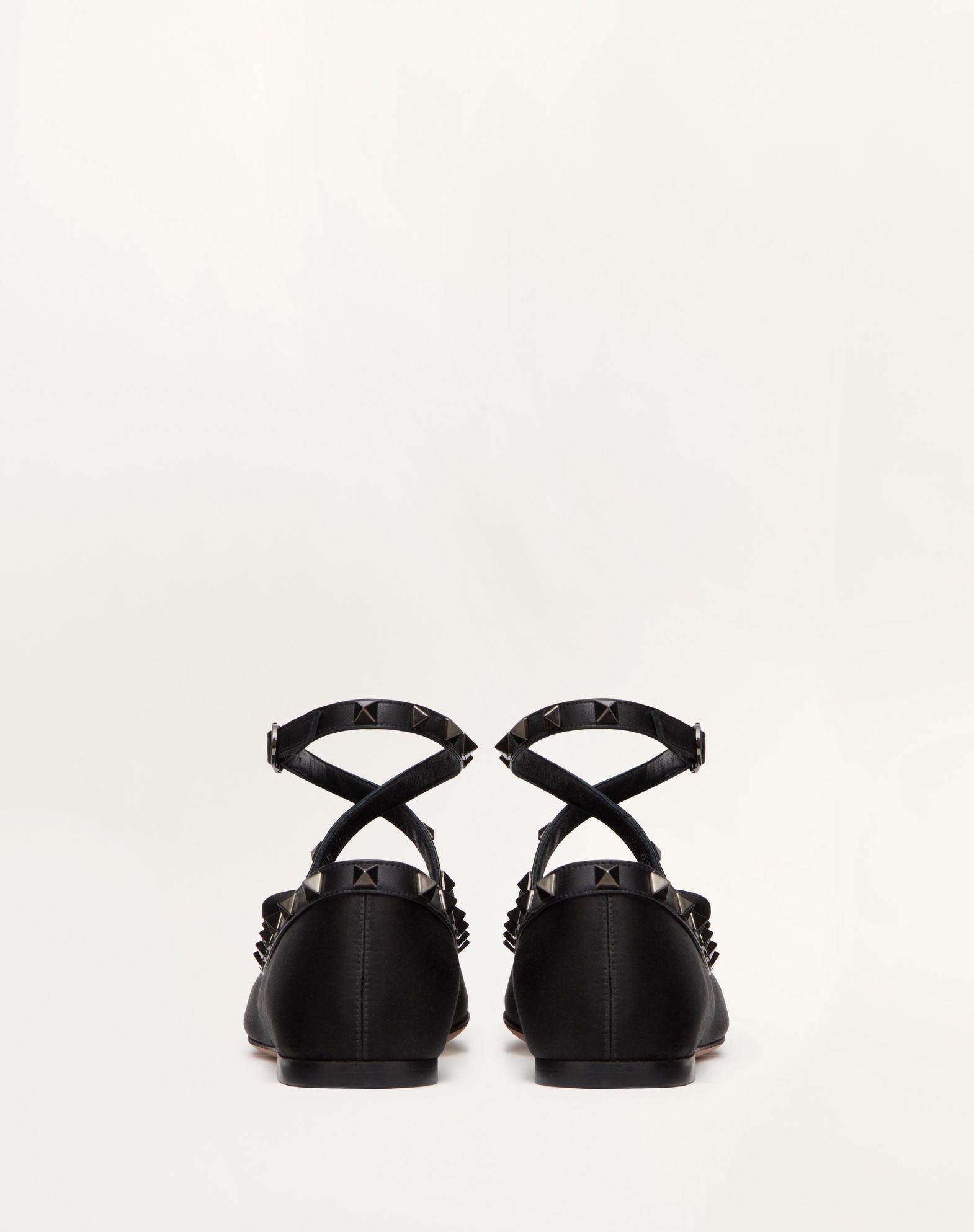 Rockstud Satin Ballerina With Tone-On-Tone Studs Product Image