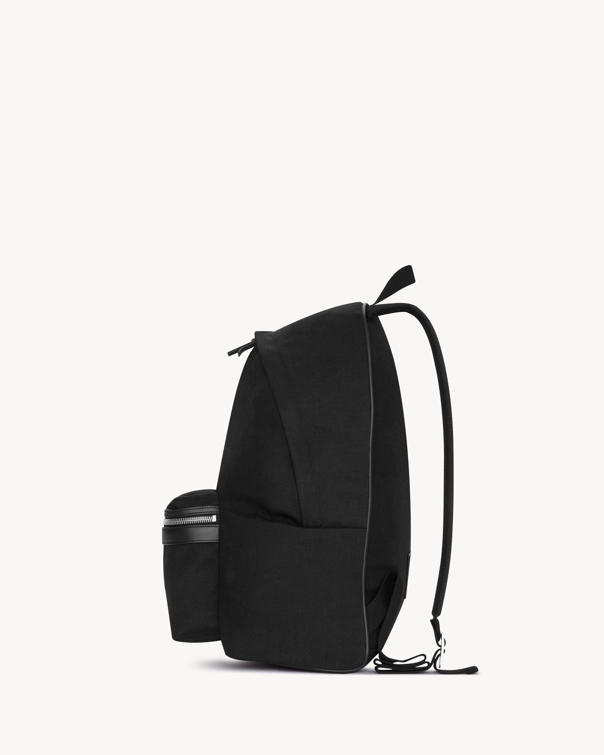 city backpack in canvas, nylon and leather Product Image