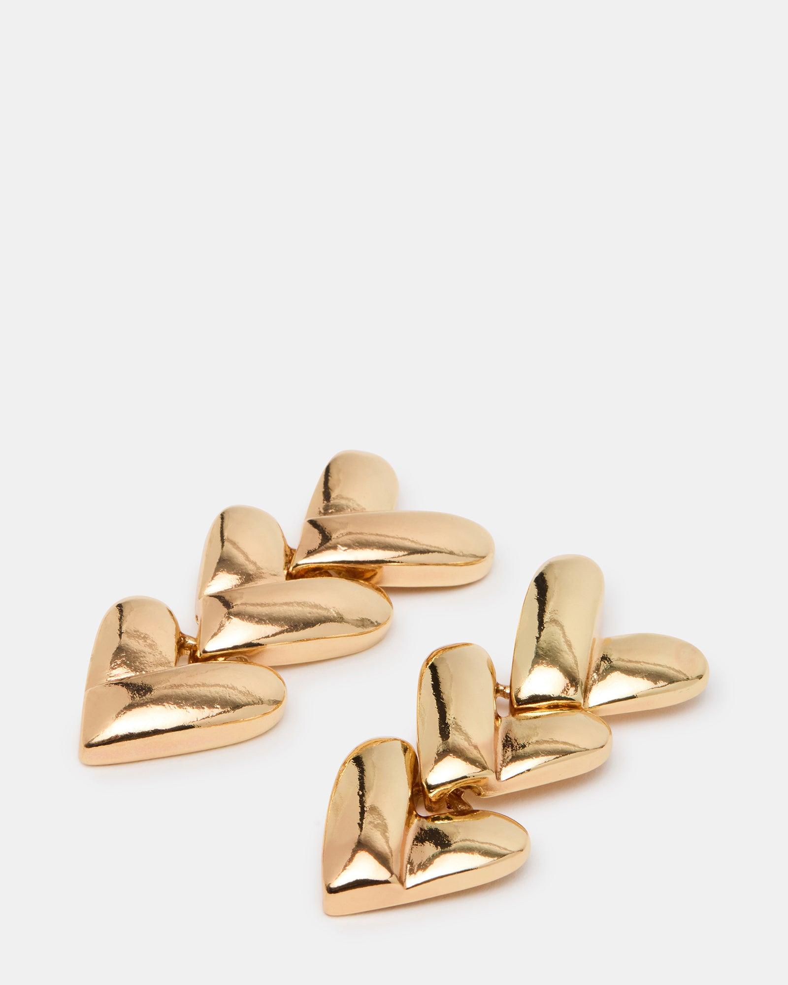 HEART LINEAR EARRINGS GOLD Female Product Image