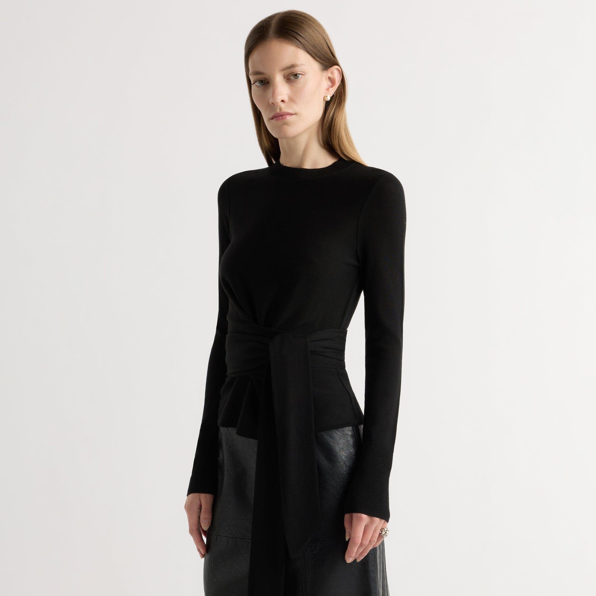 Robin Tie-Front Tencel-Wool Sweater Product Image