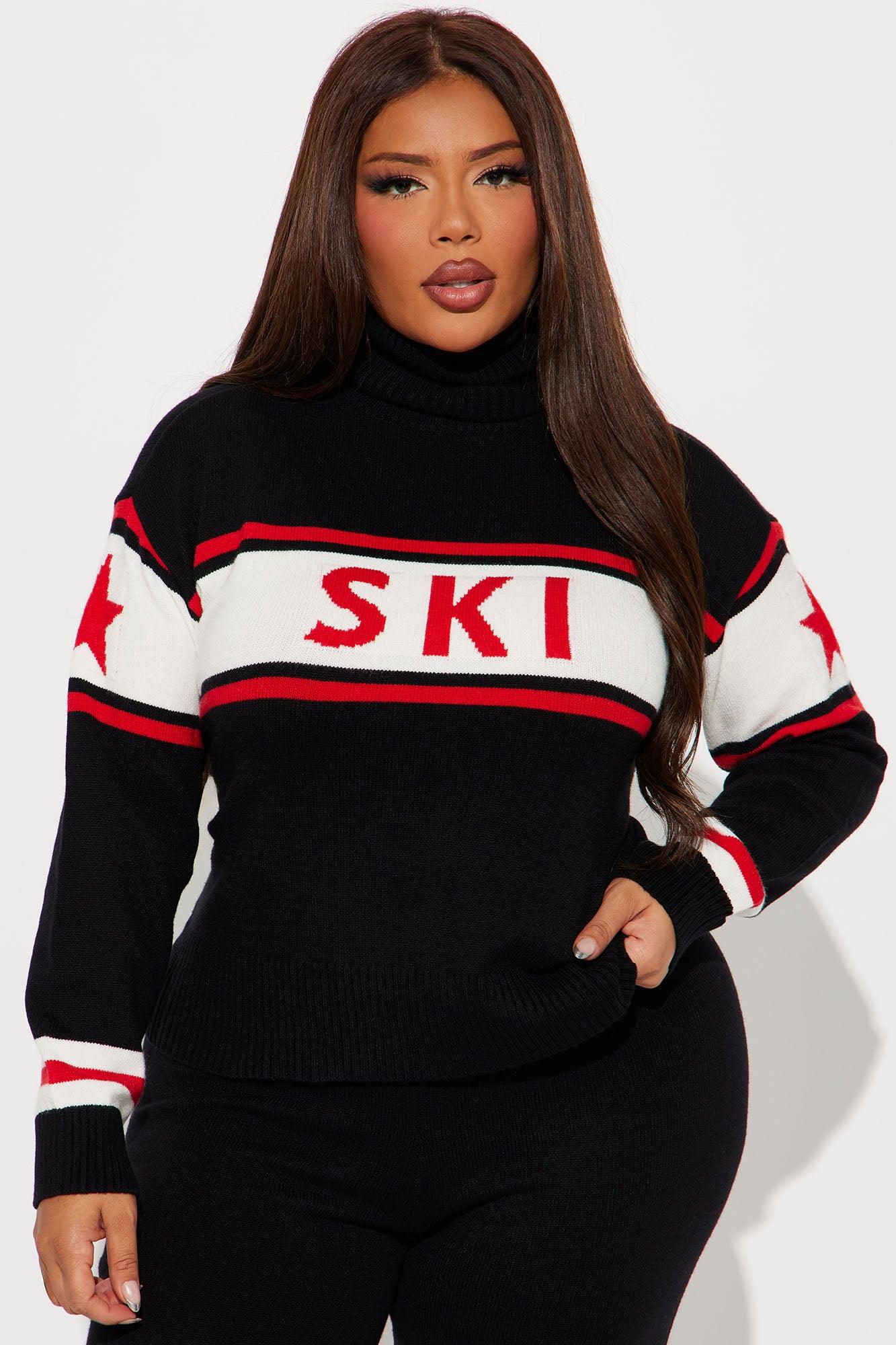 Ski Bunny Sweater Pant Set - Black Product Image