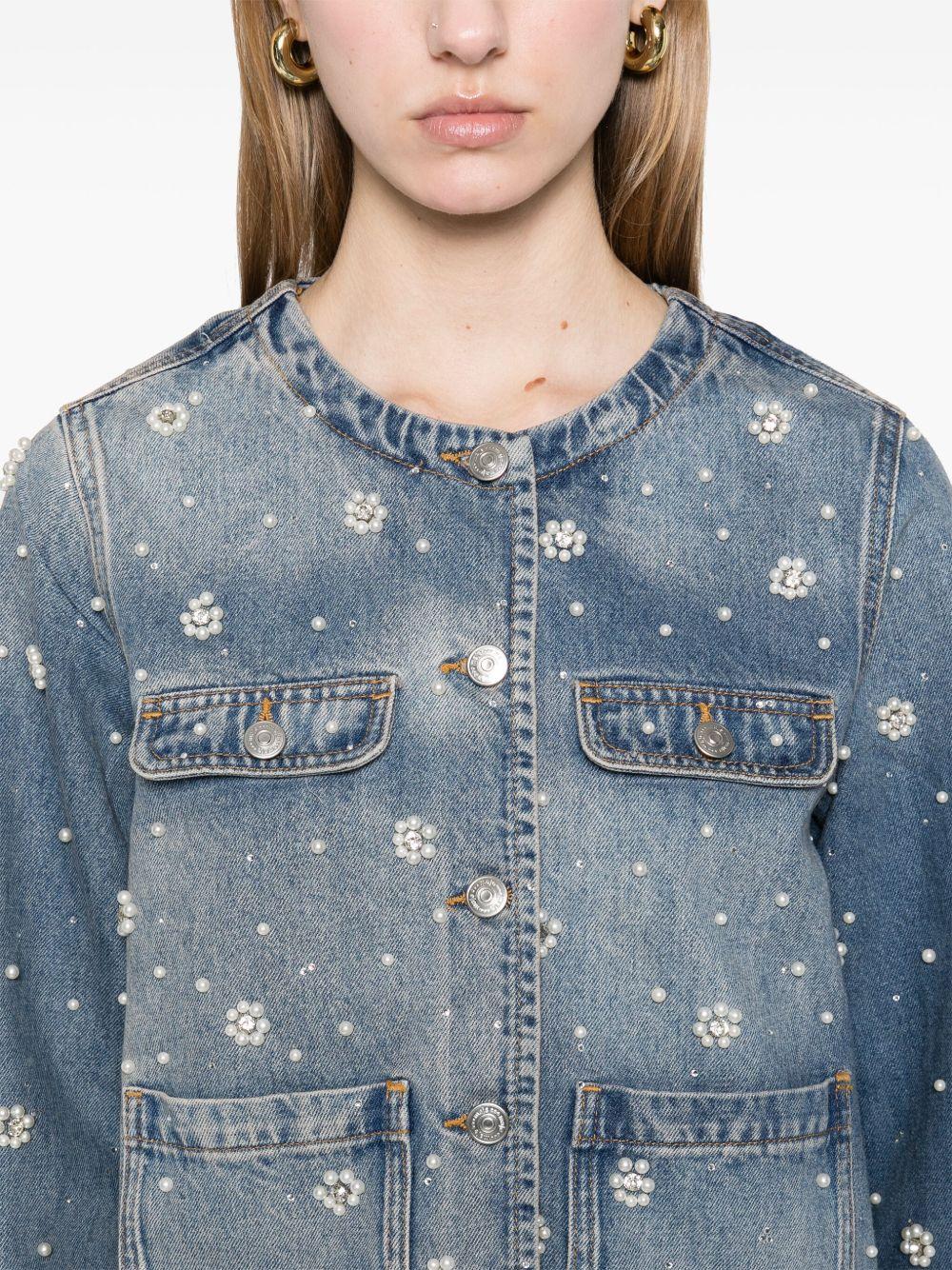 crystal-embellished denim jacket Product Image
