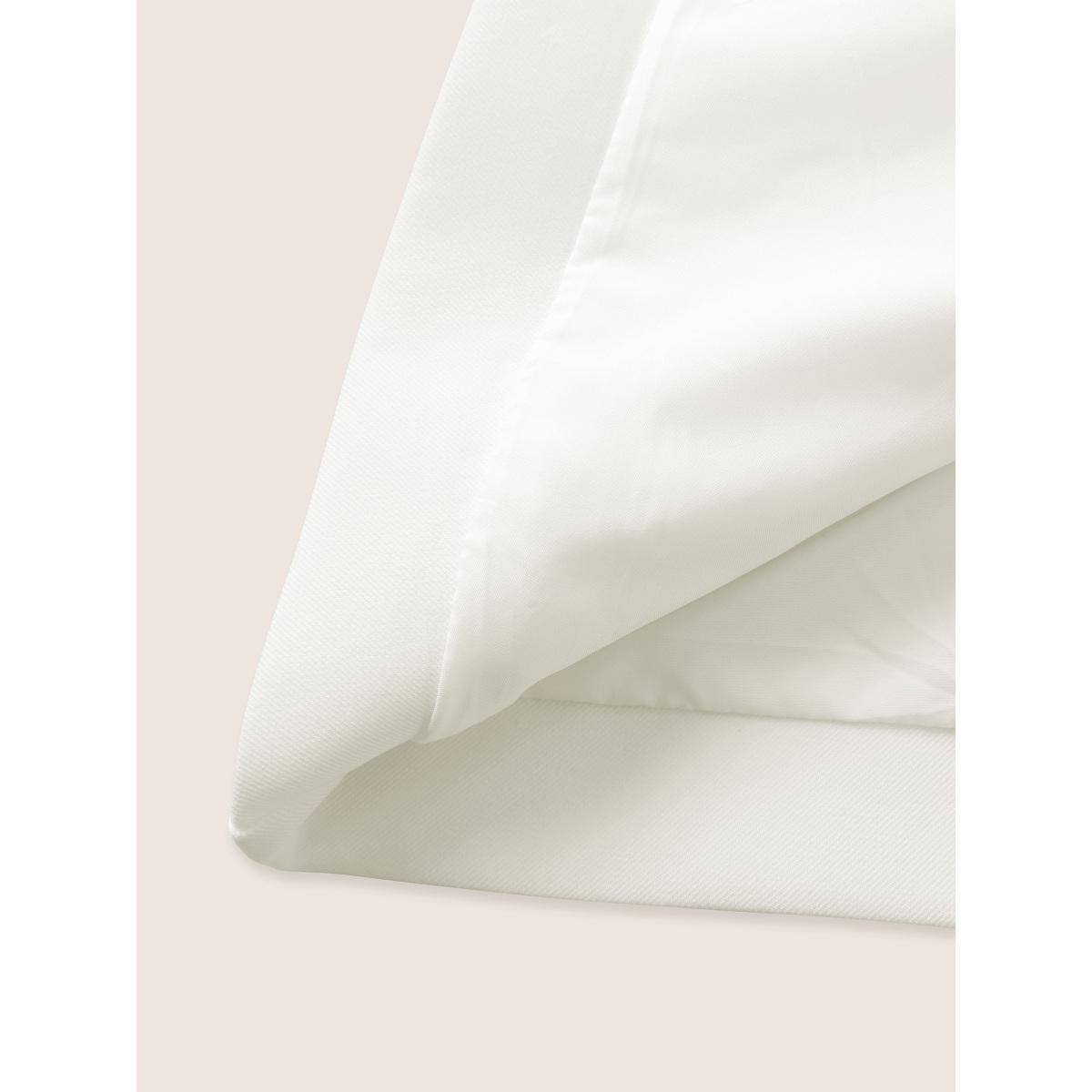 Plus Size Plain Suit Collar Pocket Blazer White Women Work Plain Non Sleeve Long Sleeve Suit Collar 22-24/3X Open pocket with flap Workwear Essentials Blazers BloomChic Product Image