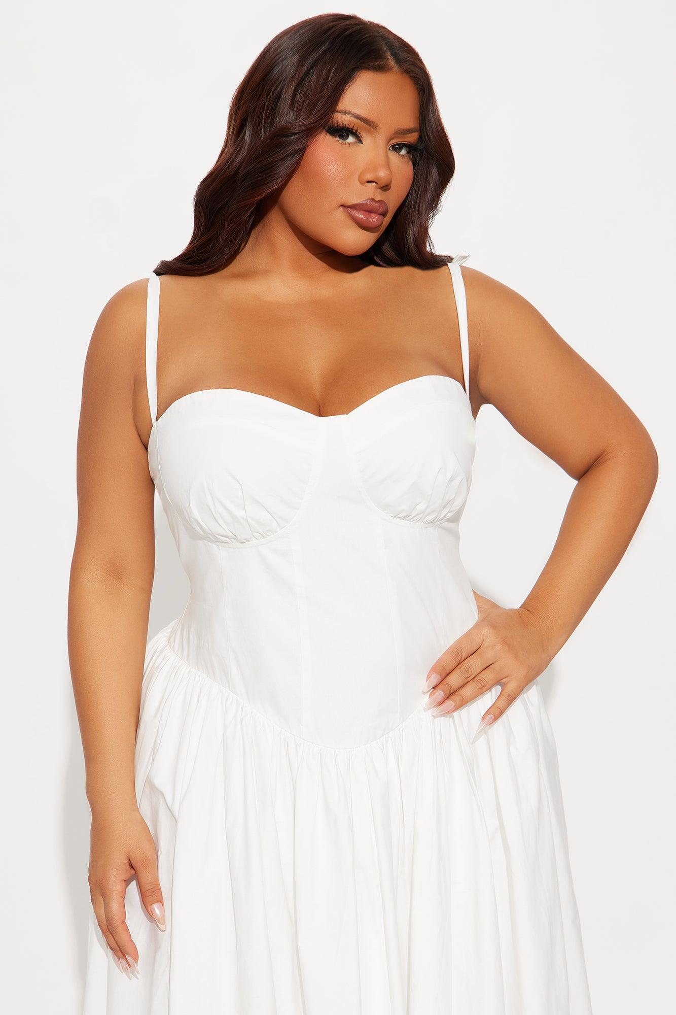 Angelina Poplin Maxi Dress - White Product Image