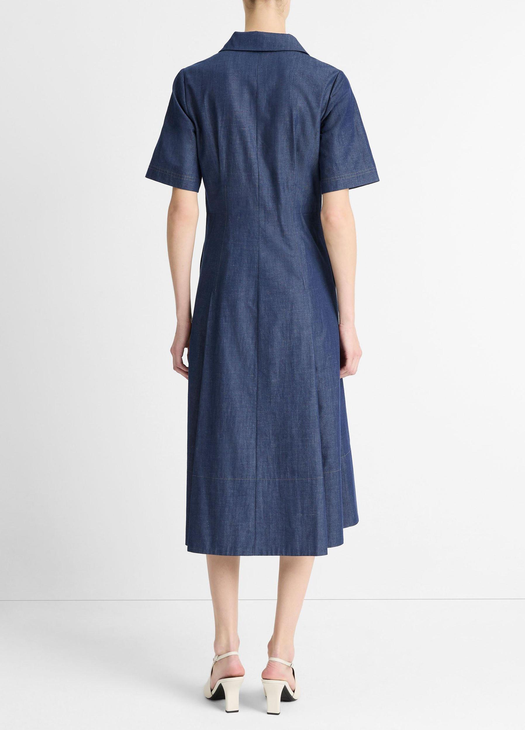 Cotton-Blend Denim Shirt Dress Product Image
