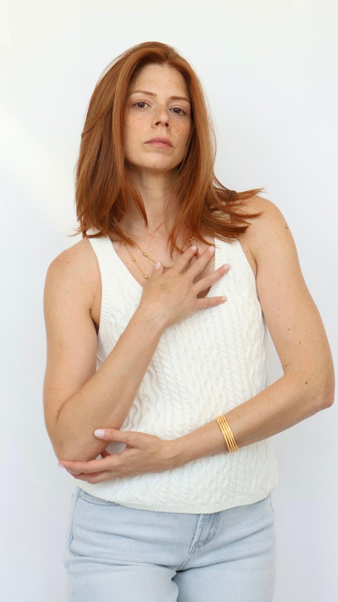 Cable Knit Sweater Tank Product Image