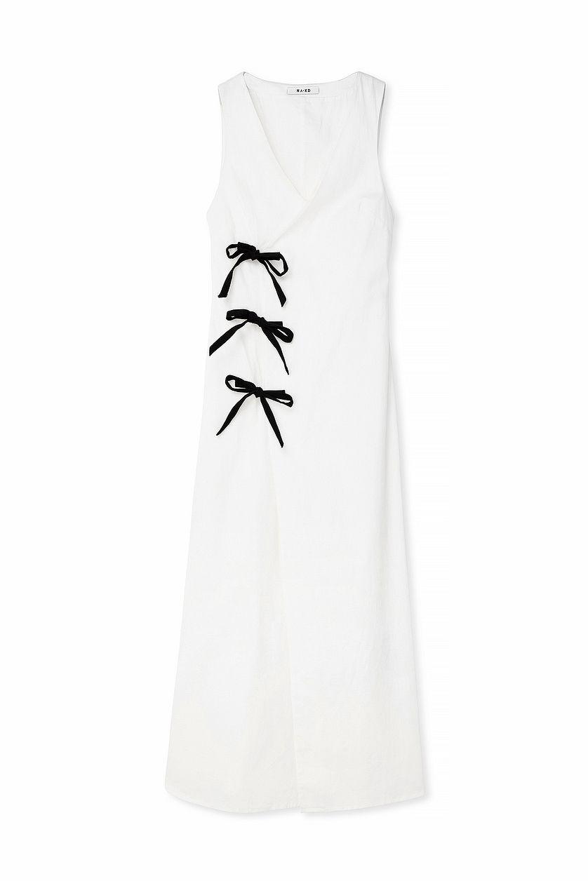 Asymmetric Bow Detail Midi Dress Product Image