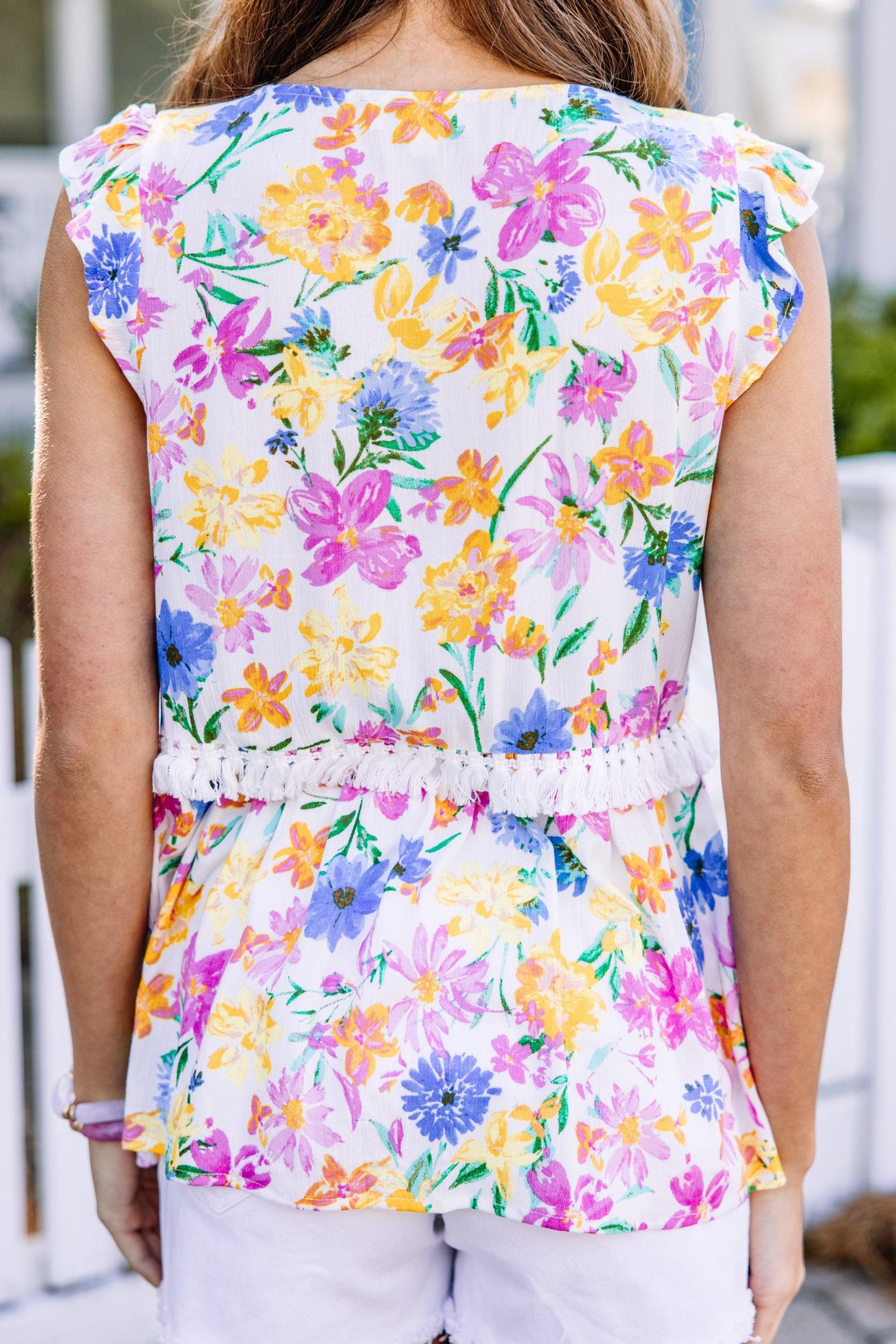 Gain Your Trust Ivory White Floral Blouse Female Product Image