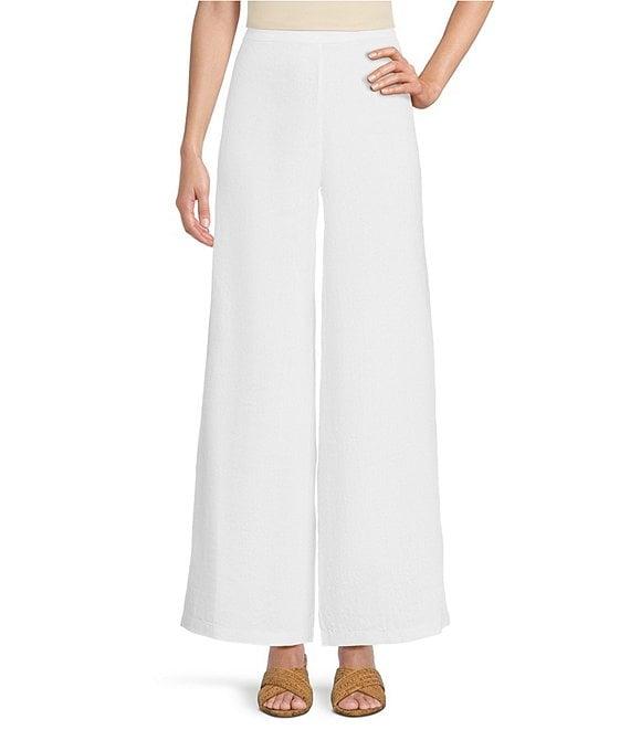 Bryn Walker Light Linen Wide-Leg Pull-On Long Full Length Pants Product Image