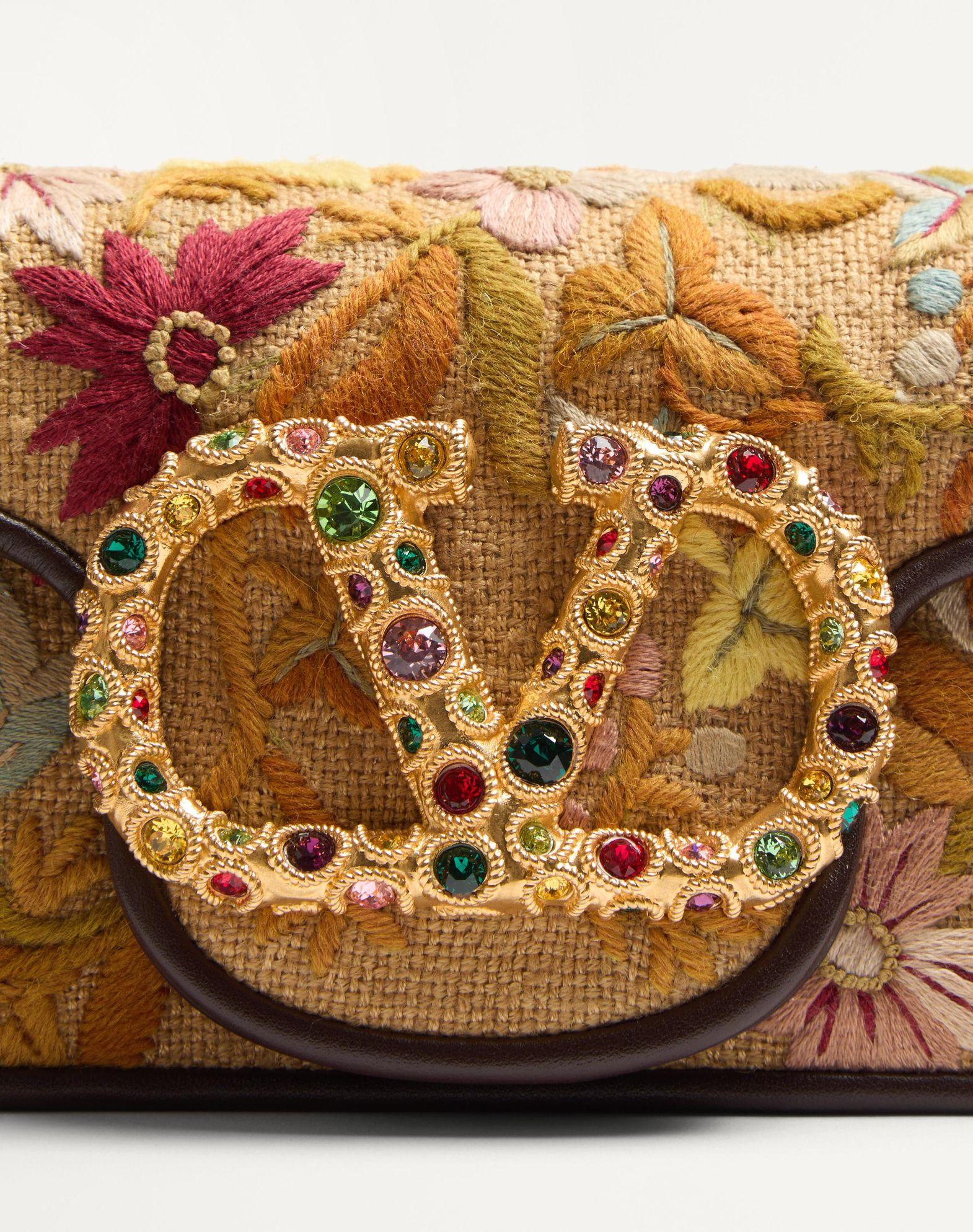 Valentino Garavani Locò Small Shoulder Bag Embroidered With Jewel Logo Product Image