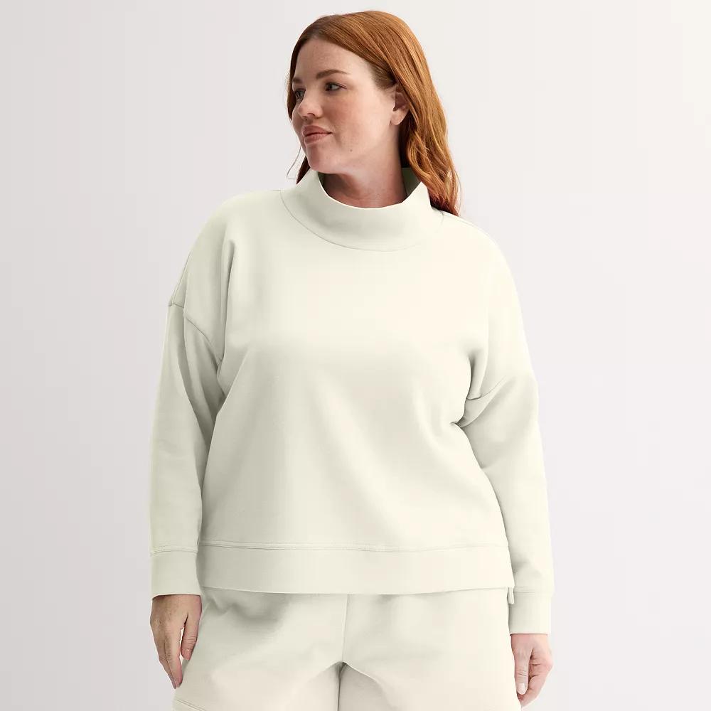 Plus Size Tek Gear Double Knit Funnel Neck Sweater, Women's, Size: 2XL, White Product Image
