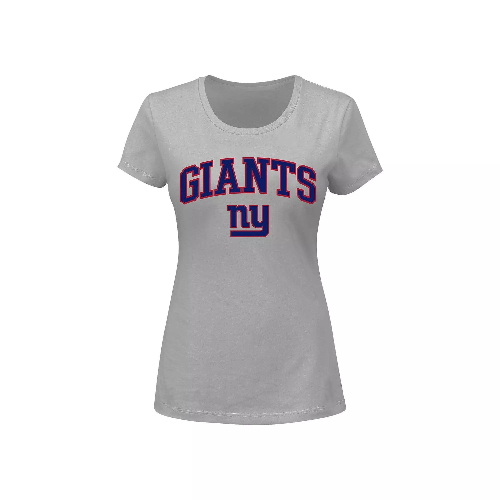 Women's Fanatics Branded Heather Gray New York Giants Arch Over Logo Plus Size T-Shirt, Size: 1XL, Grey Product Image