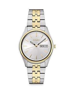 Seiko Mens Essential Two Tone White Dial Watch - SUR430 Gold Silver Product Image