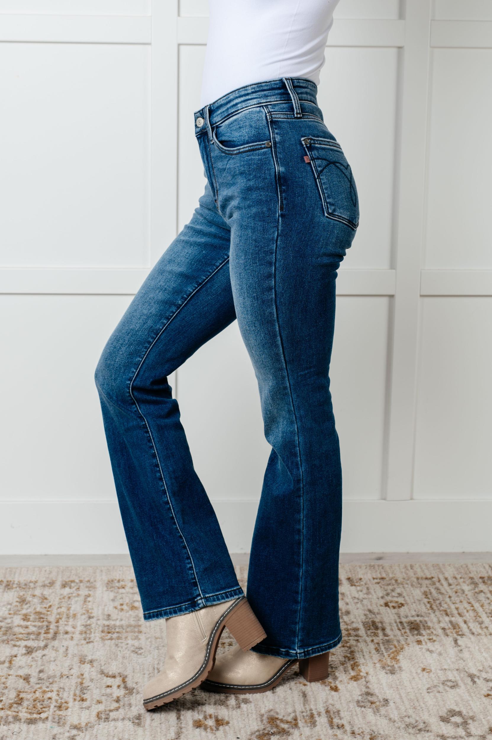Hannah Mid Rise Thermal Bootcut Judy Blue Jeans Product Image