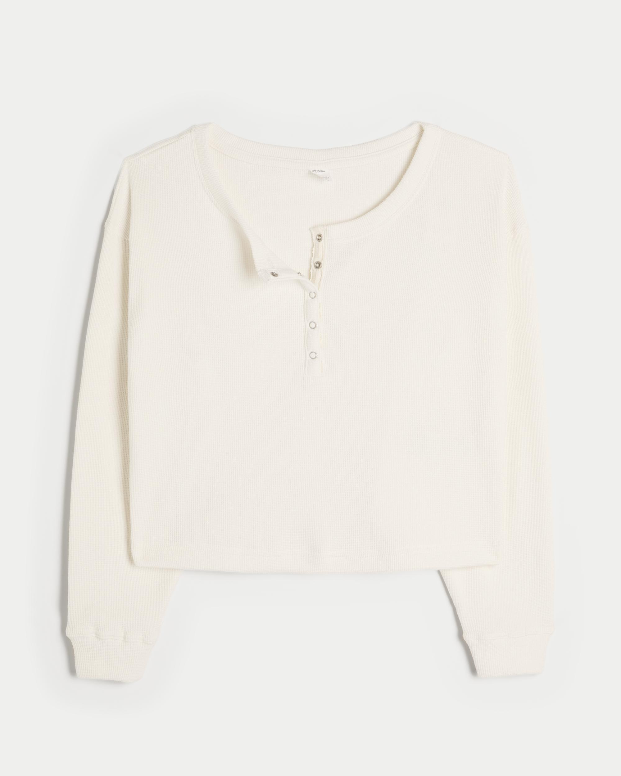 Gilly Hicks Waffle Off-the-Shoulder Henley Product Image