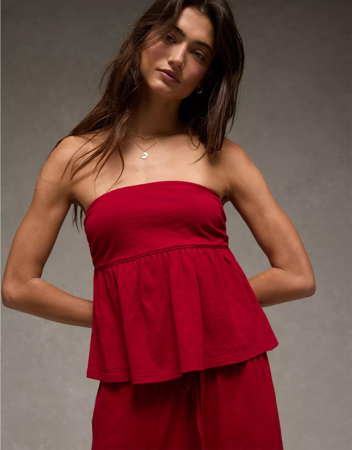 AE Sunchaser Knit Babydoll Tube Top Product Image