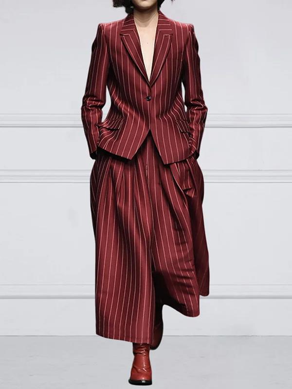 Loose Wide Leg Striped Casual Pants Bottoms Trousers Product Image