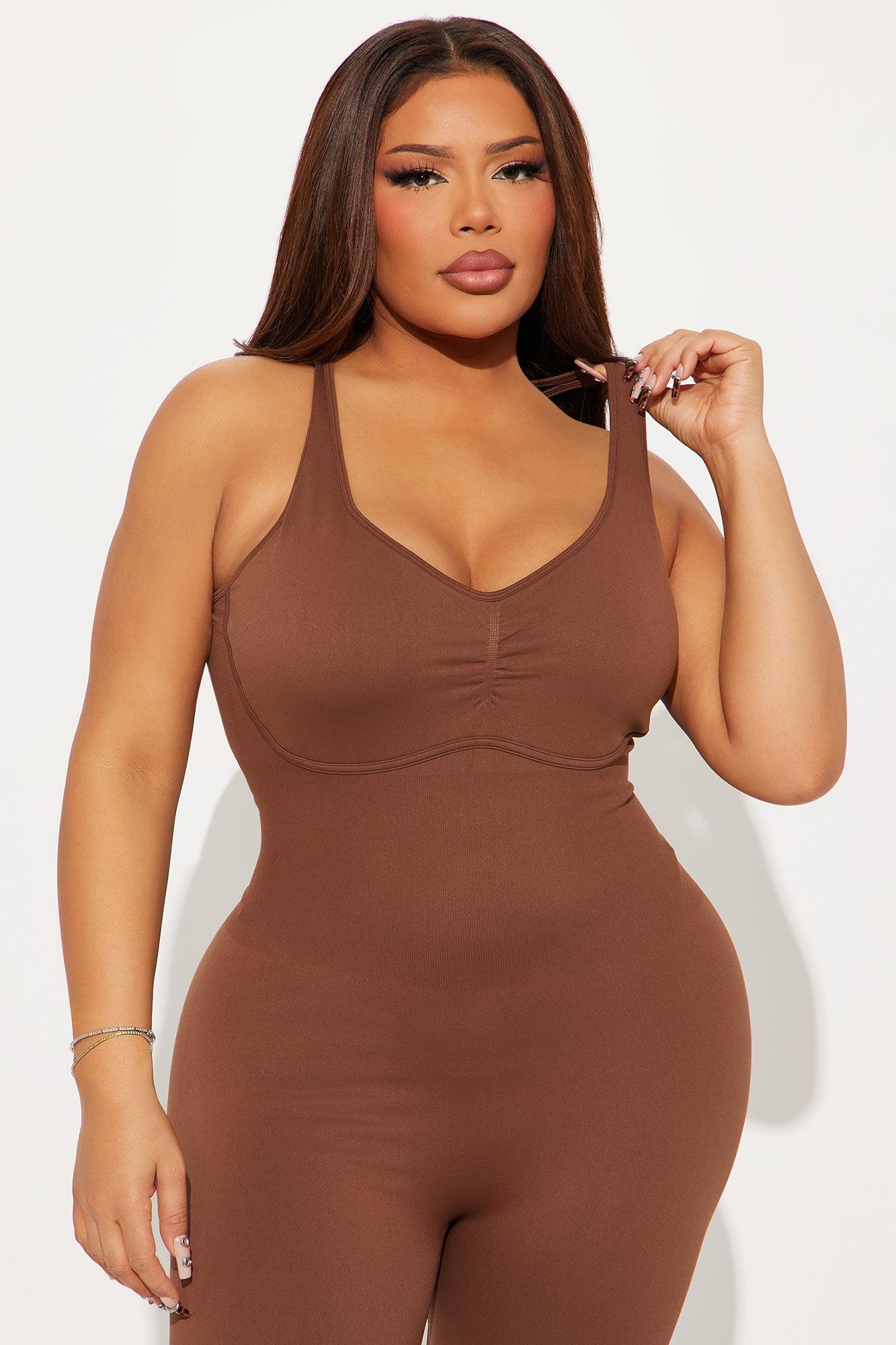 Much Attitude Seamless Active Jumpsuit - Mocha Product Image