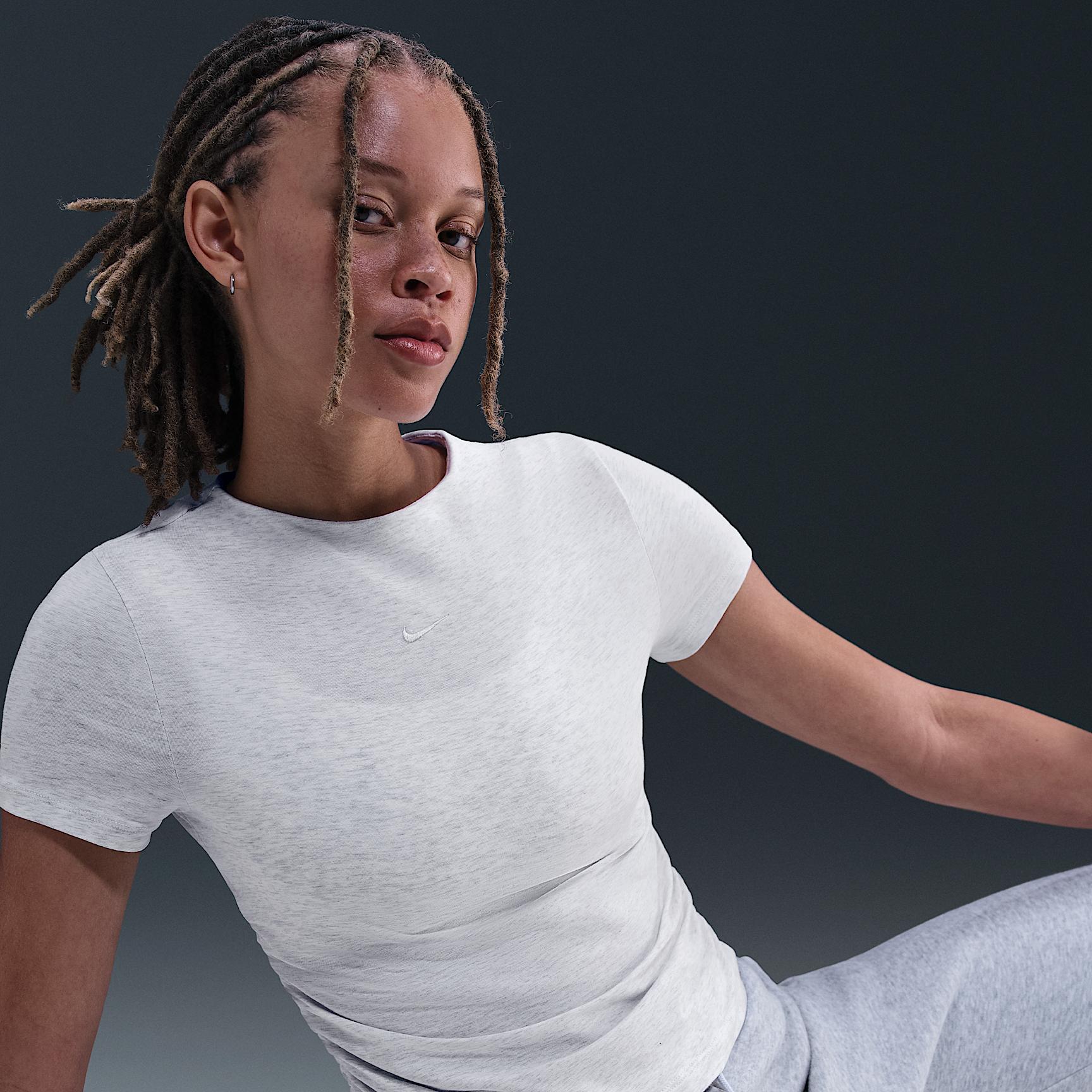 Womens Nike Sportswear Chill Knit Tight Short-Sleeve Mock-Neck Top | HV2401-051 Product Image