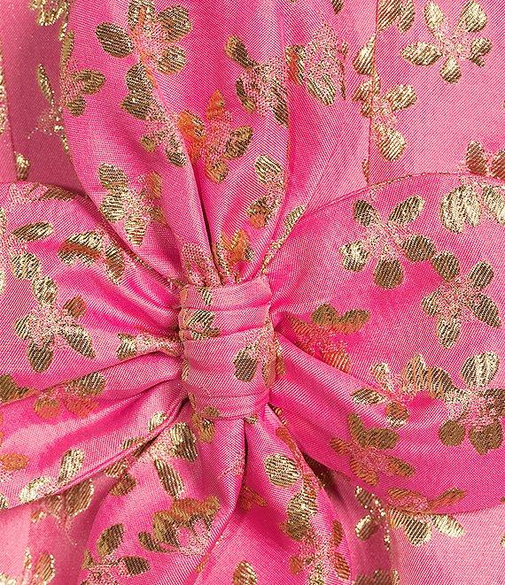 Lilly Pulitzer Tazie Ditsy Daisy Metallic Brocade Collar Neck Sleeveless Fit-And-Flare Dress Product Image