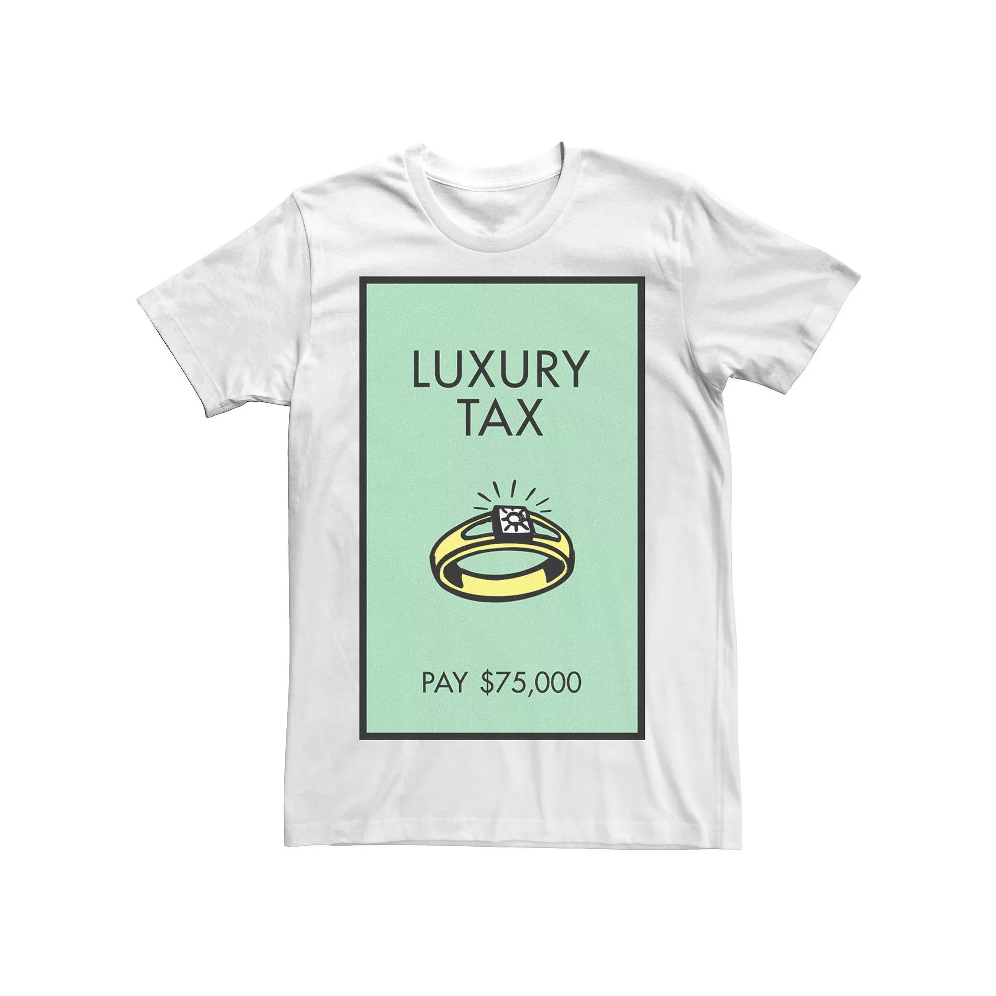 Men's Monopoly Luxury Tax Pay 75,000 Tee, Size: XL, White Product Image