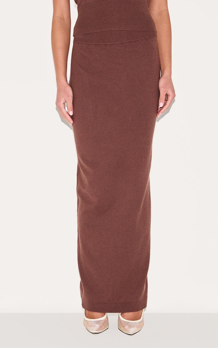 Chocolate Basic Knit Maxi Skirt Product Image