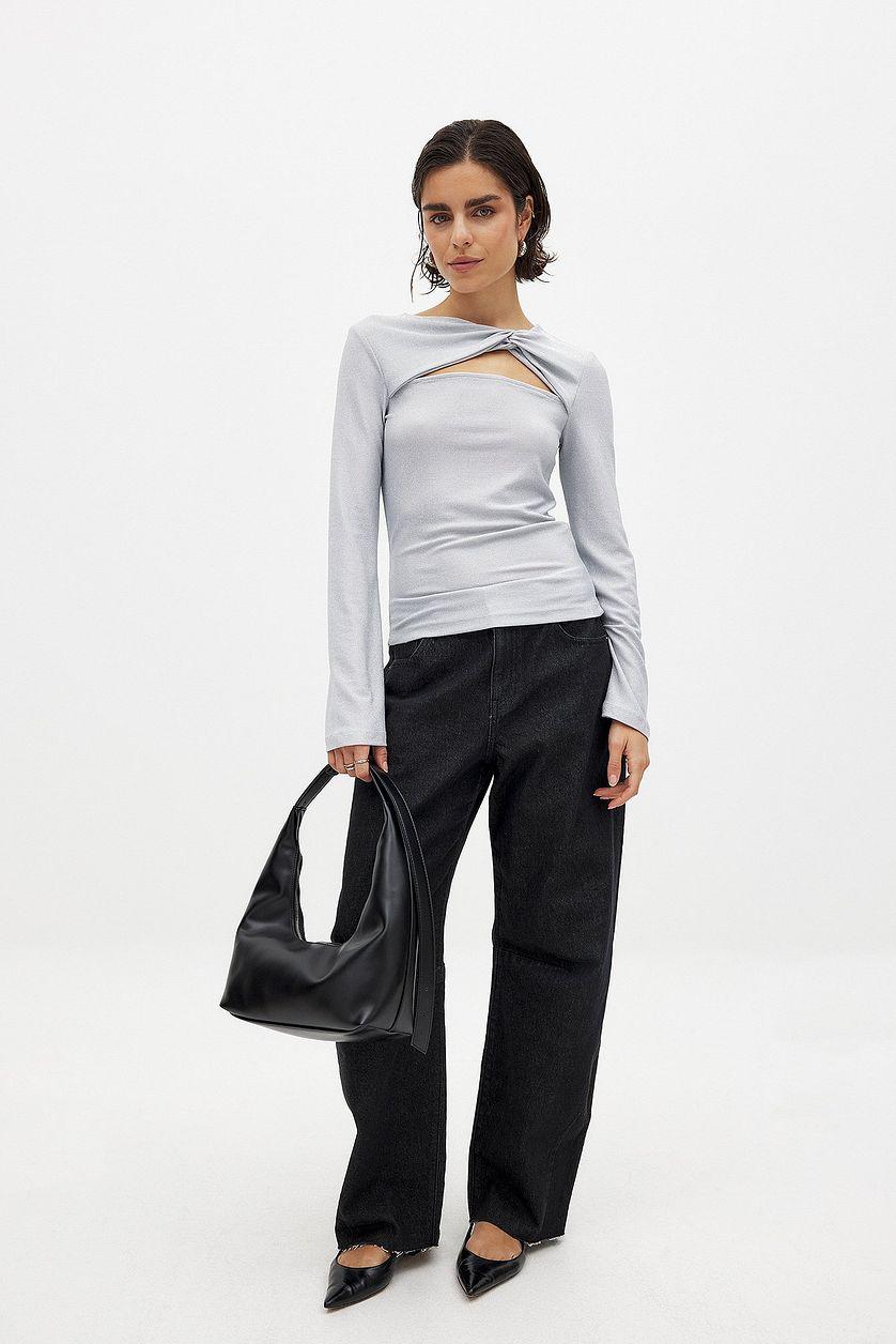 Glitter Twist Top Black Product Image