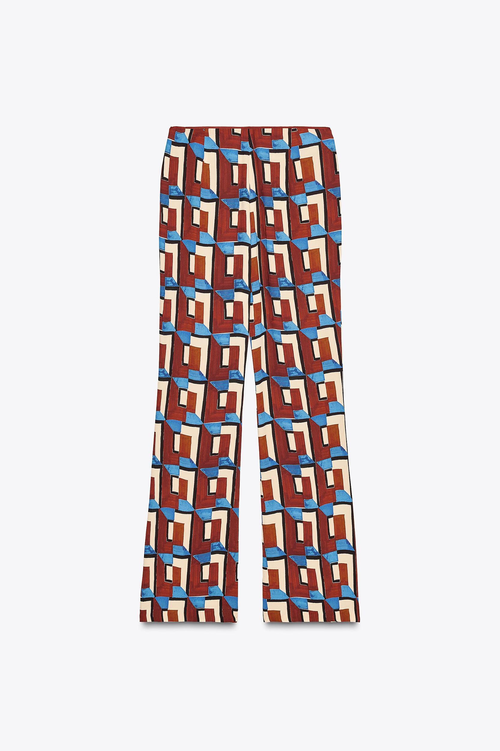 ZW COLLECTION PRINTED FLARE PANTS Product Image