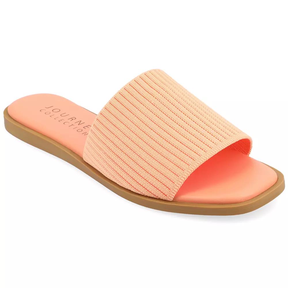 Journee Prisilla Women's Linen Slip On Slide Sandals,  Product Image