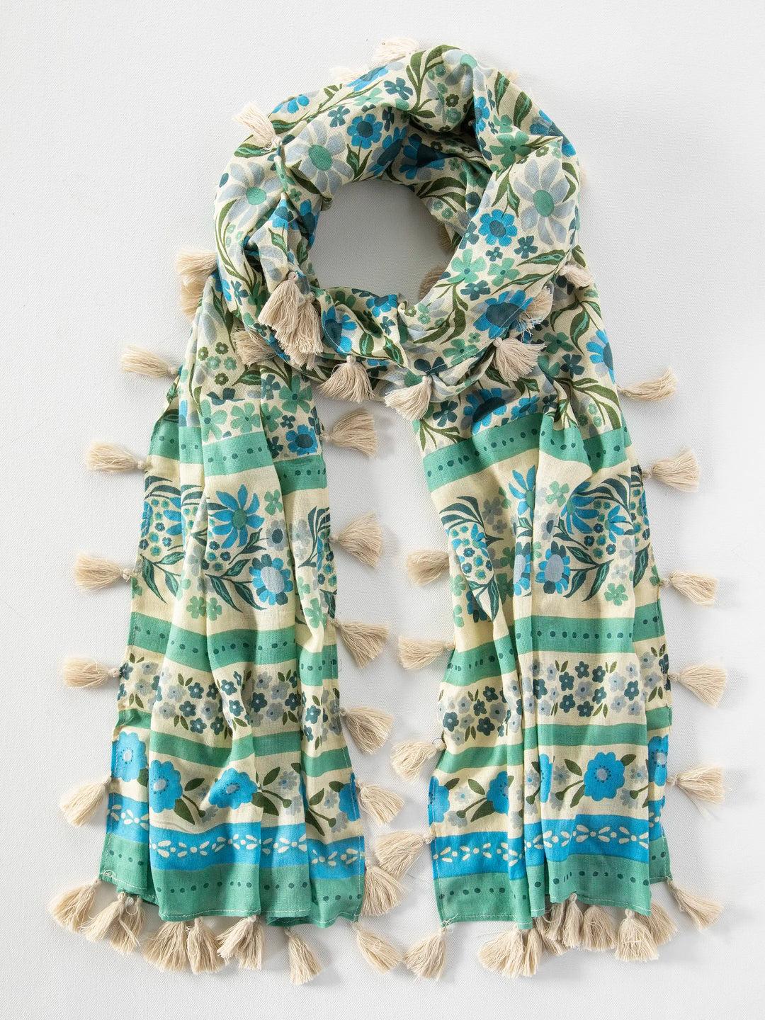 Sayulita Scarf - Blue Cream Floral Product Image