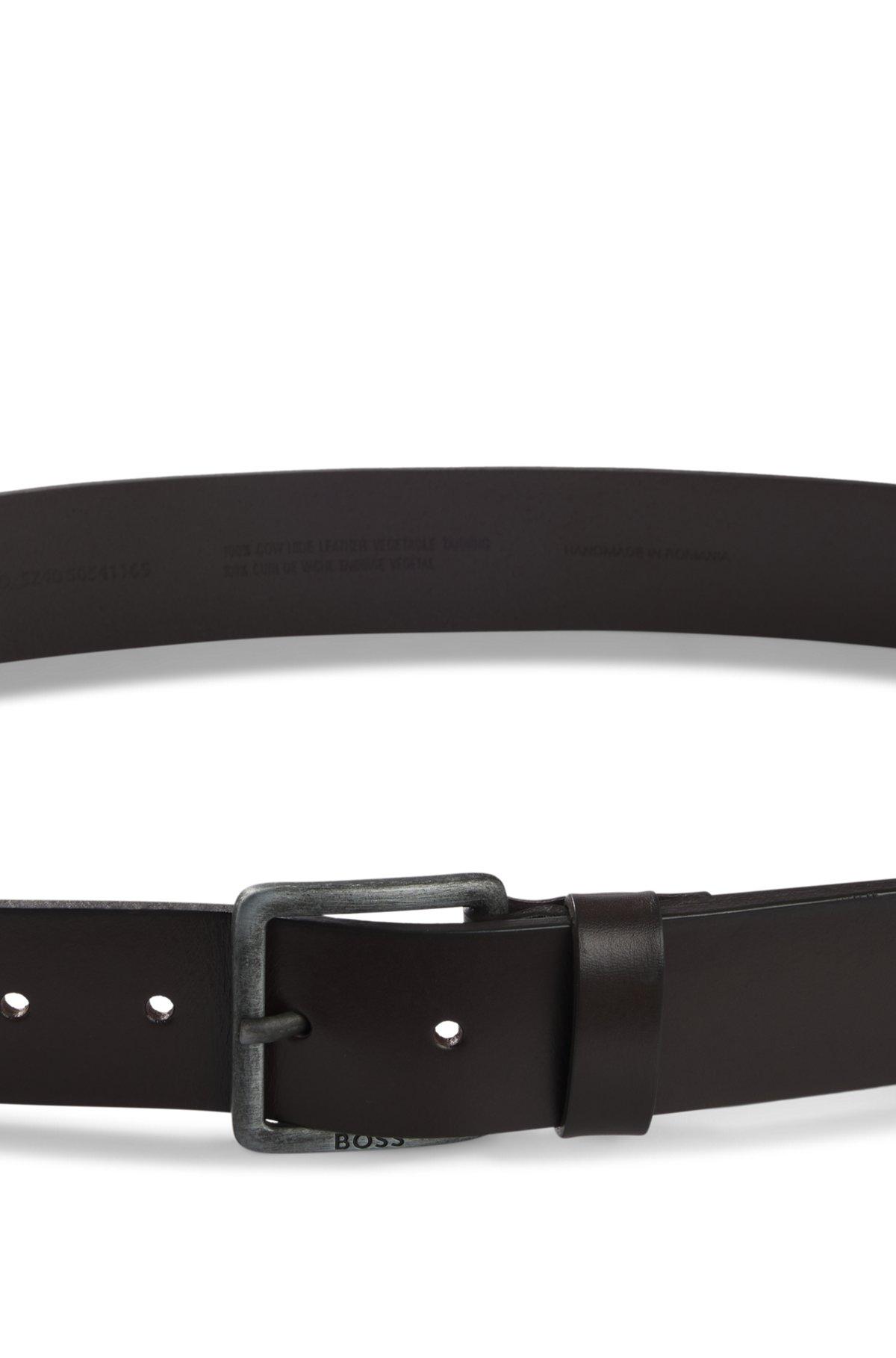 Leather belt with logo buckle Product Image