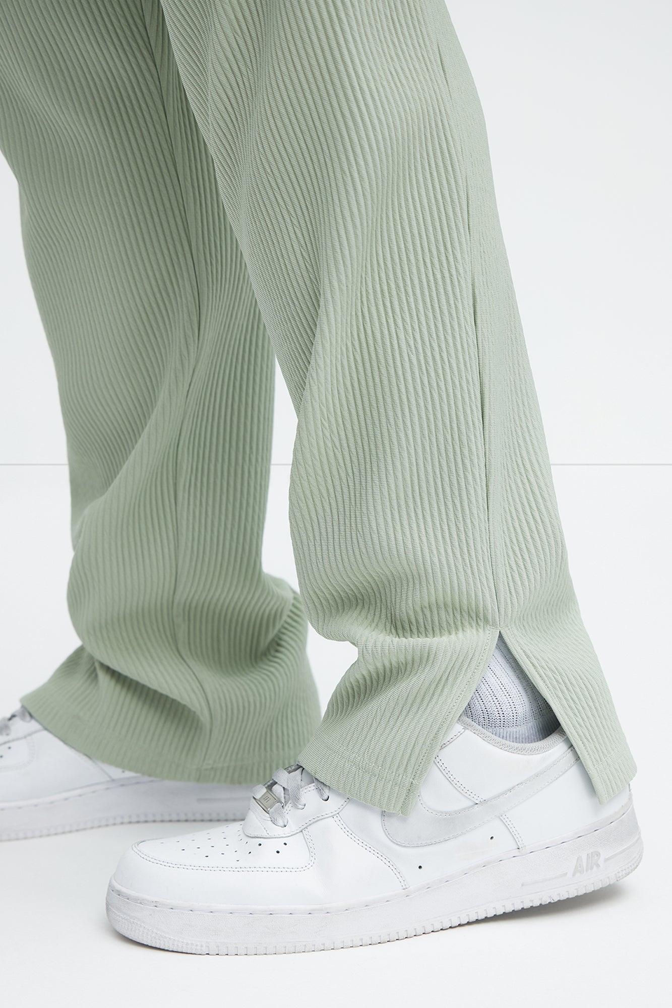 Show Up Slim Slit Pants - Sage Product Image