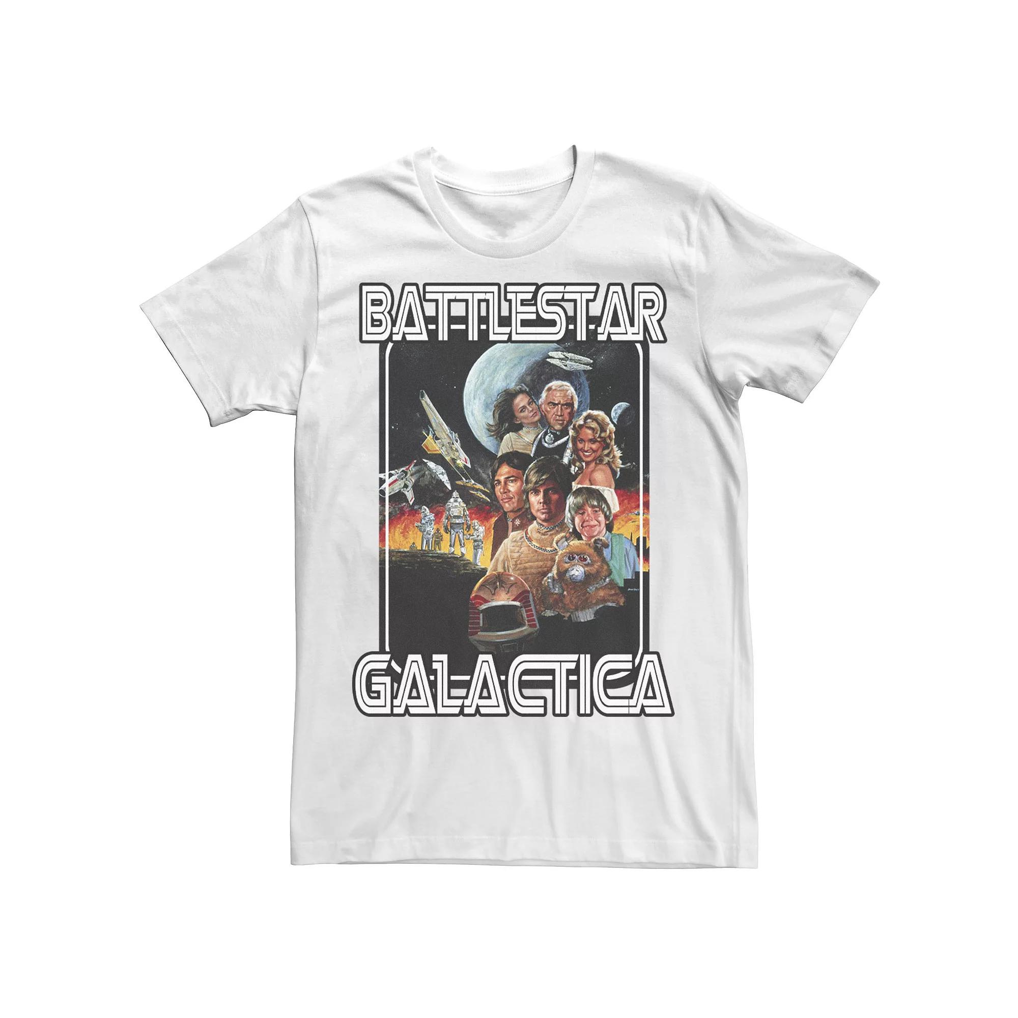 Men's Battlestar Galactica Retro Poster Tee, Size: Large, White Product Image