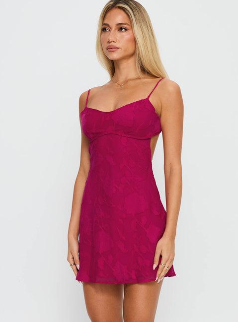 Clemence Mini Dress Hot Pink Product Image