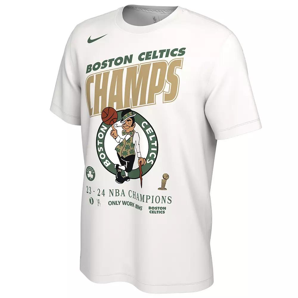 Men's Nike Boston Celtics 2024 NBA Finals Champs Celebration Roster Tee, Size: Small, White Product Image