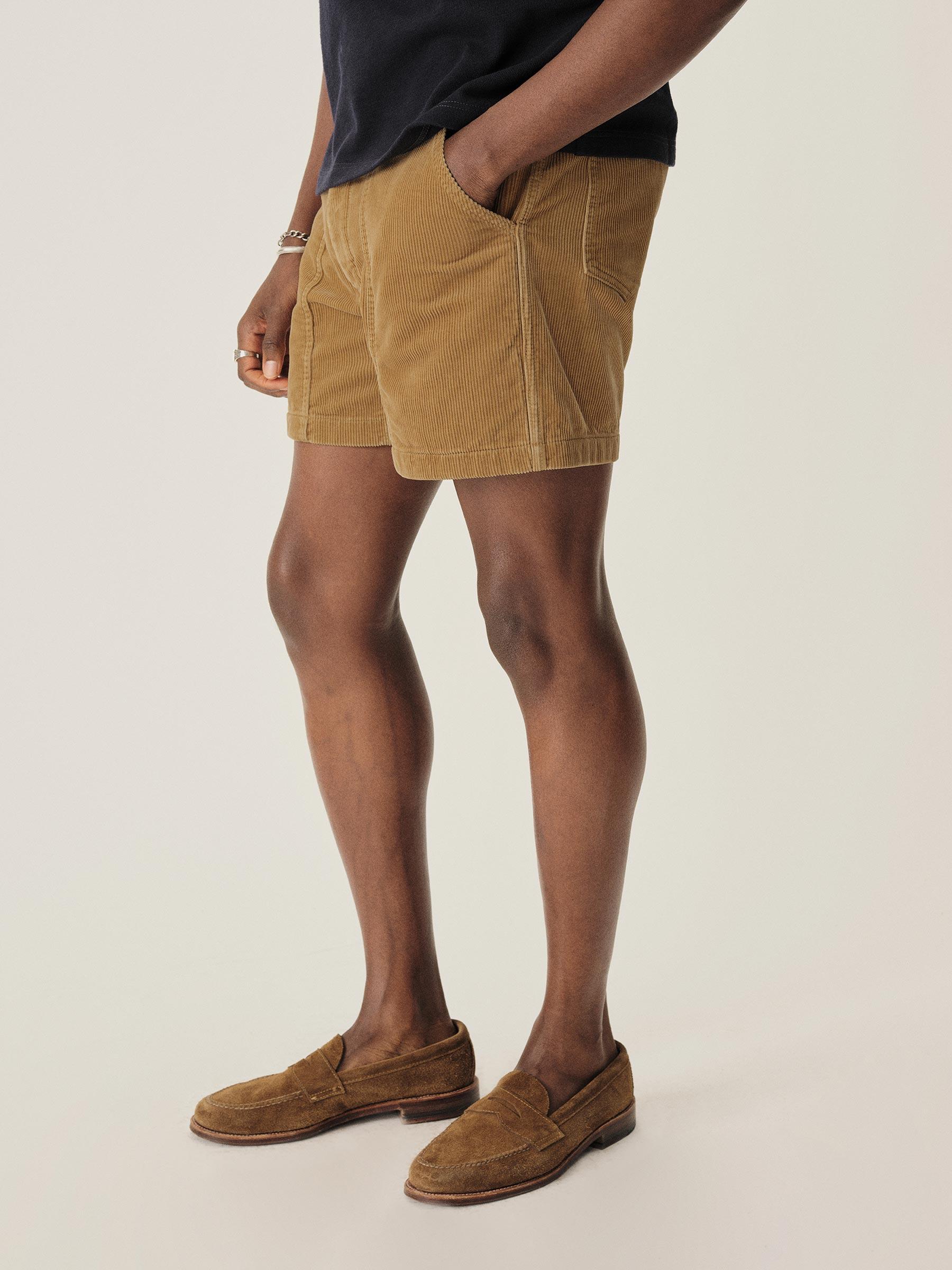 Warm Khaki Cord Beach Cruiser Short Product Image