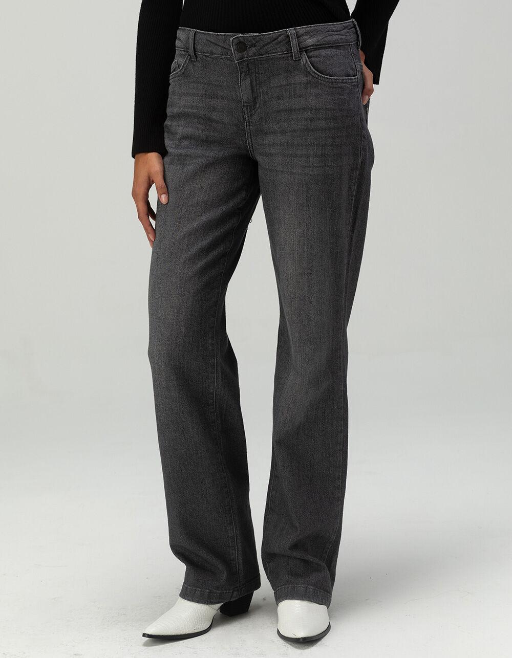 NOISY MAY Nila Low Rise Wide Womens Jeans - GRAY Product Image