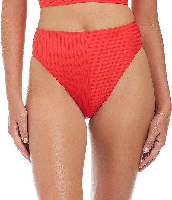 Sanctuary Refresh Rib Texture Solid High Waist High Leg Swim Bottom Product Image