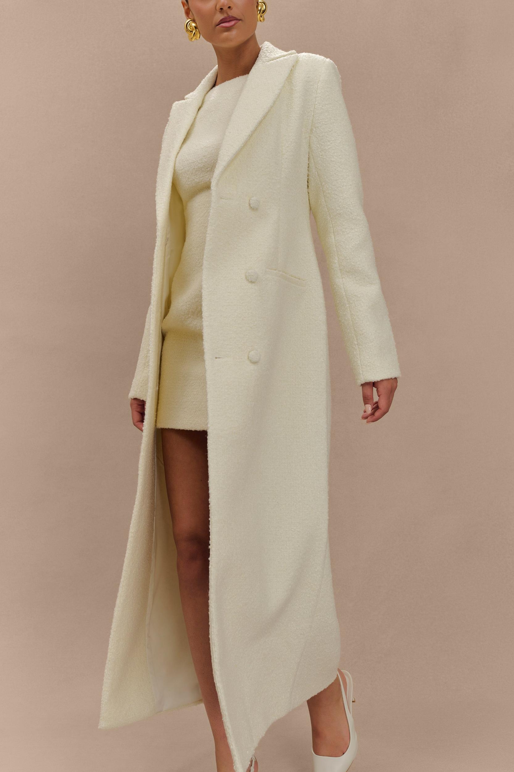 Carver Boucle Coat - Ivory Product Image