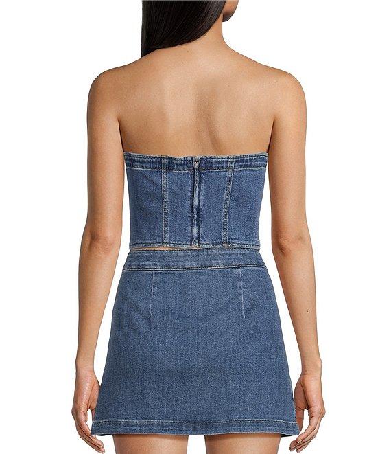Chelsea & Violet Ava Denim Sleeveless Corset Top Product Image