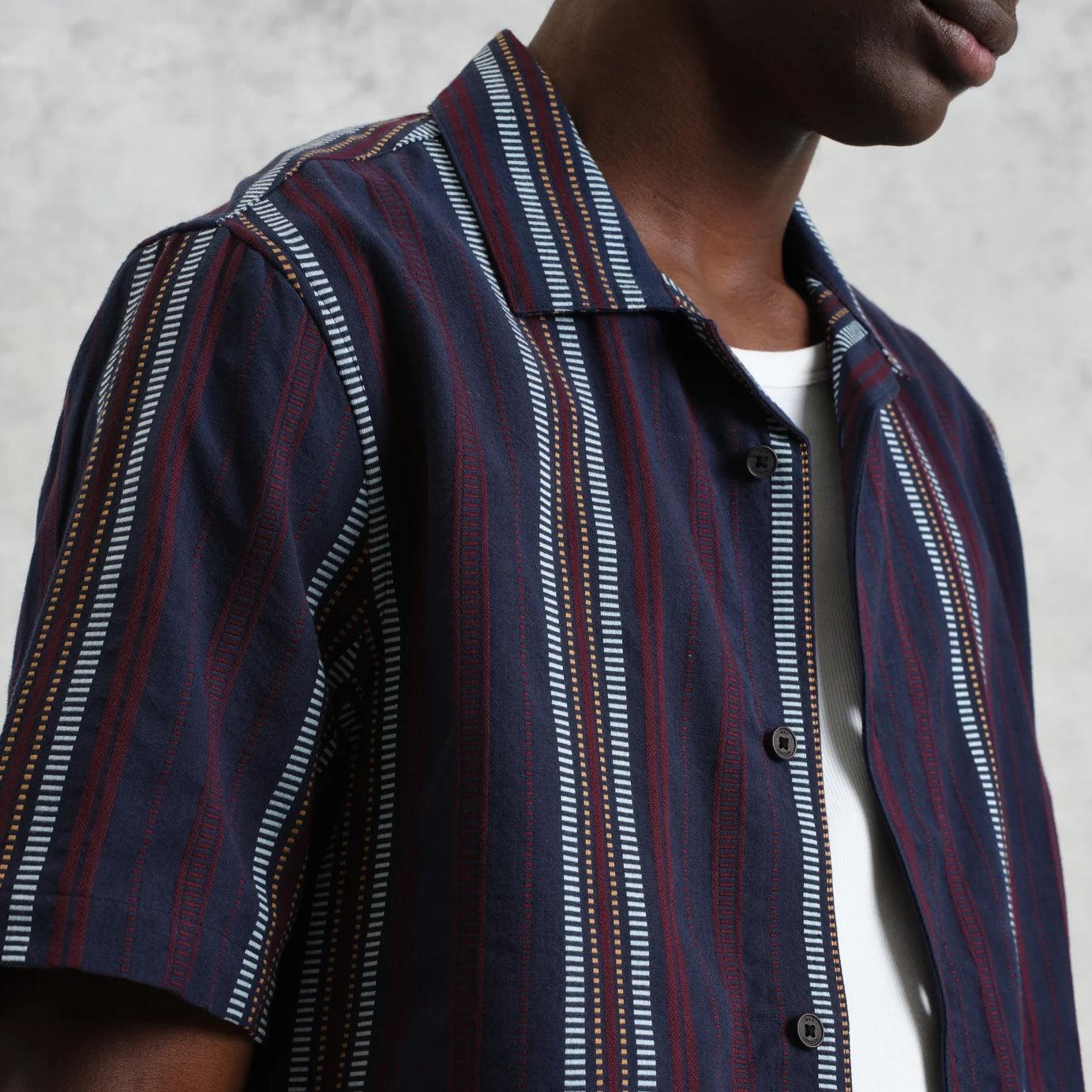 Didcot Dobby Stripe Shirt - Navy Product Image