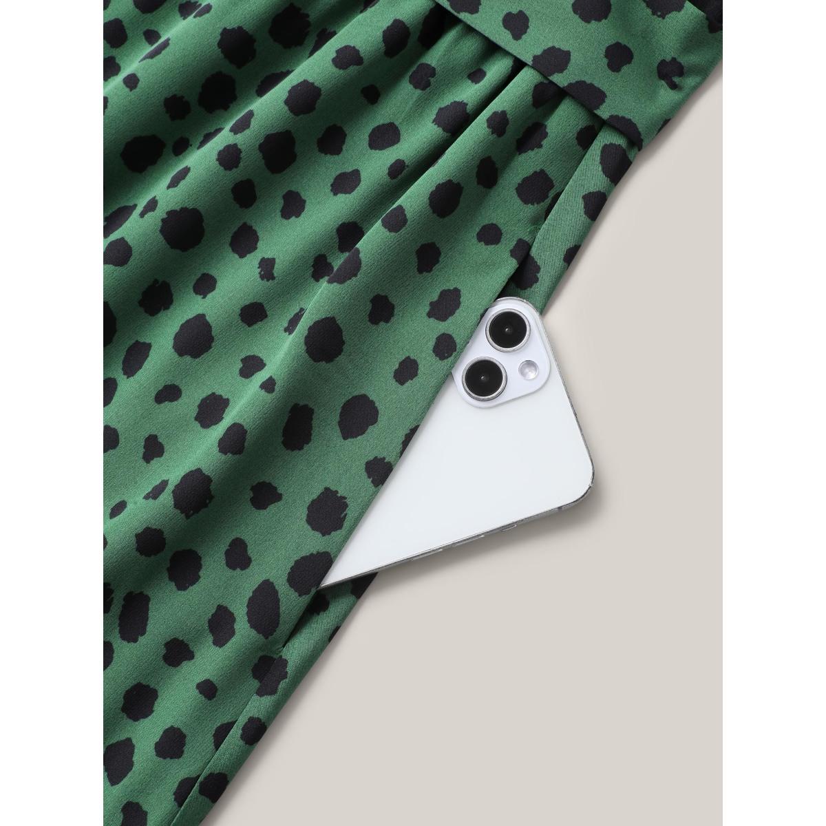 Plus Size Supersoft Leopard Belted Print Midi Dress Black Women Casual Belted U-neck Sleeveless Curvy BloomChic 18-20/2X Product Image