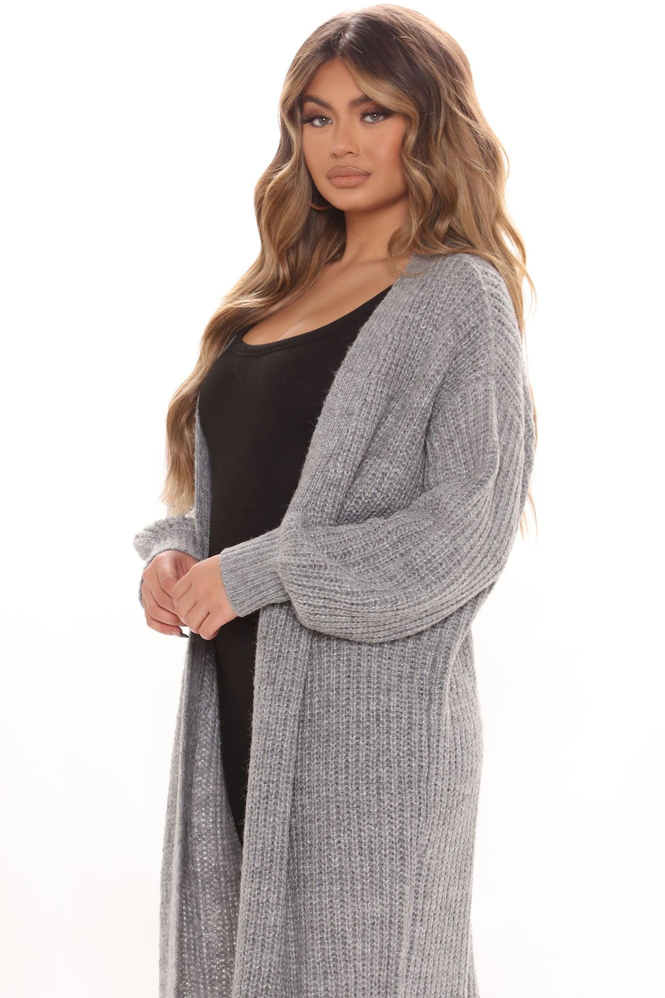 Couch Cuddles Long Cardigan - Heather Grey Product Image