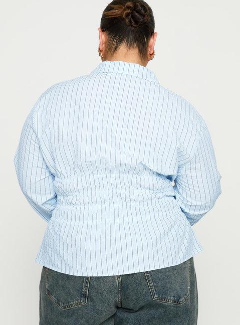 Liesel Shirred Long Sleeve Top Stripe Curve Product Image