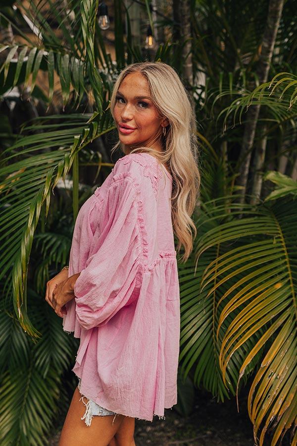 Serenity Song Babydoll Top In Pink Product Image