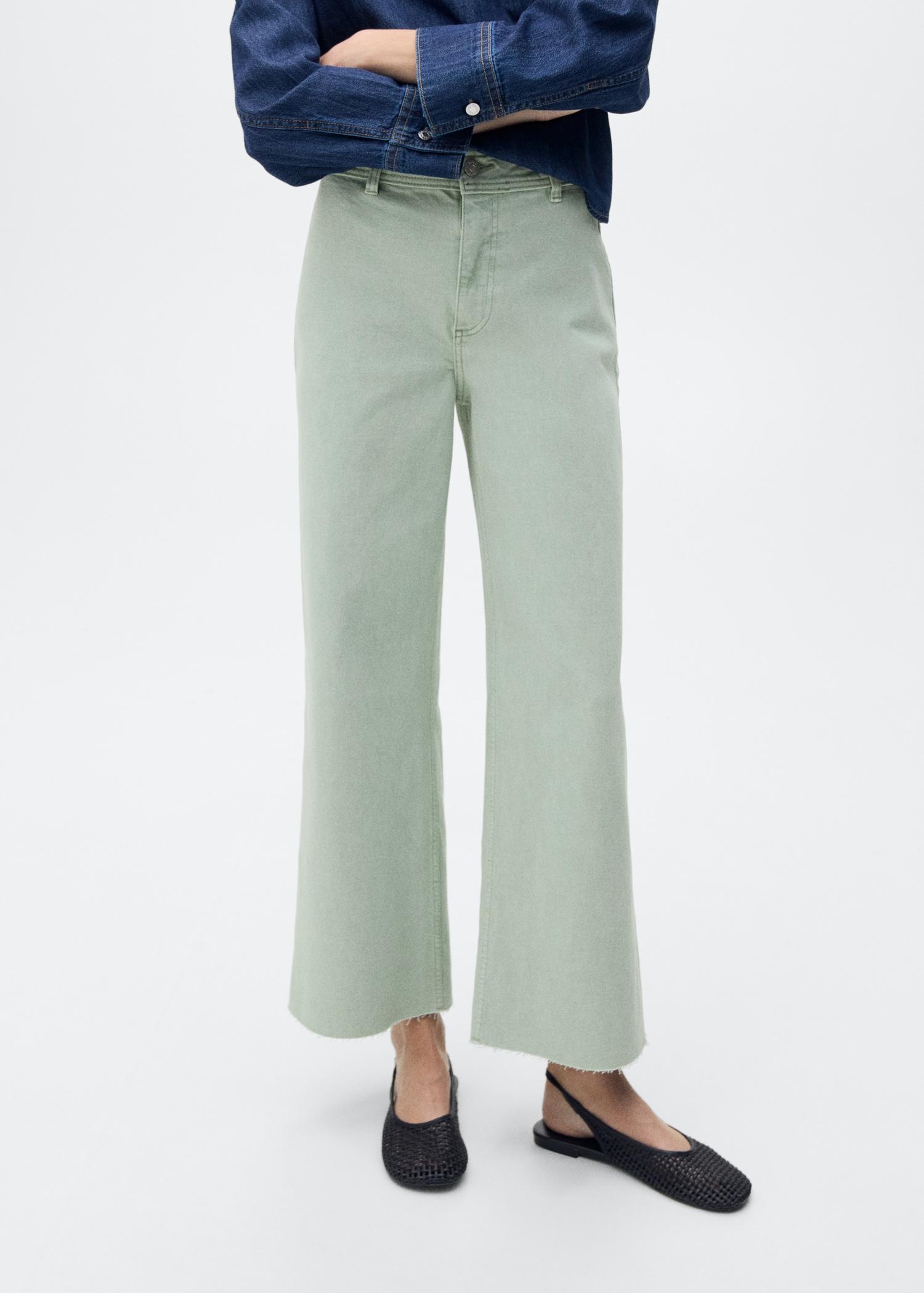 Catherin culotte high-rise jeans - Women | MANGO USA Product Image